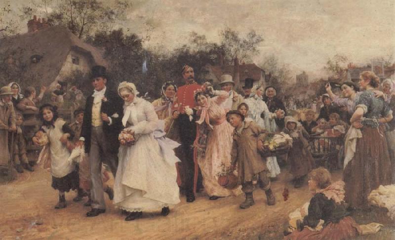 Sir Samuel Fildes The Wedding Procession Norge oil painting art